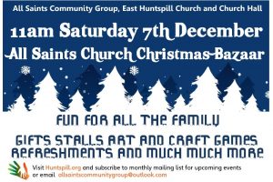 East Huntspill Church Hall and Church Christmas Bazaar Saturday 7th December 11am 